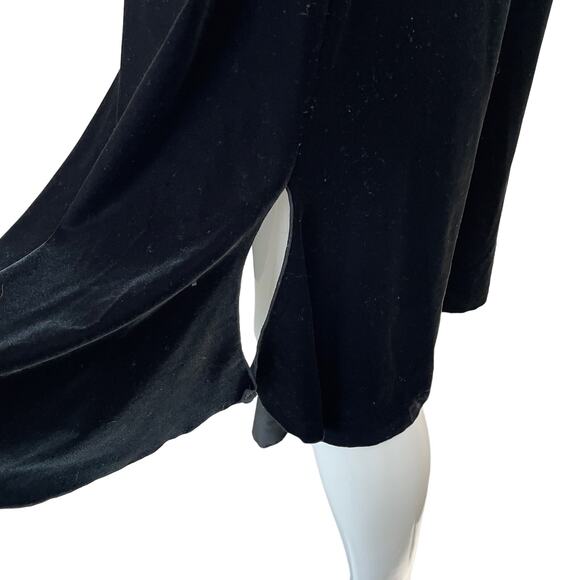 BLONDIE NITES Dress Womens 13 Black Midi Halter Stretchy Cocktail Holiday LBD - Picture 7 of 8